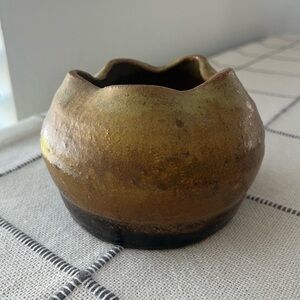Pottery Ruffled Edge Handmade Vessel